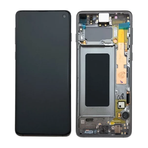 LCD Display Service Pack Galaxy S10 G973 GH82-18850B - Wit (Zilver)