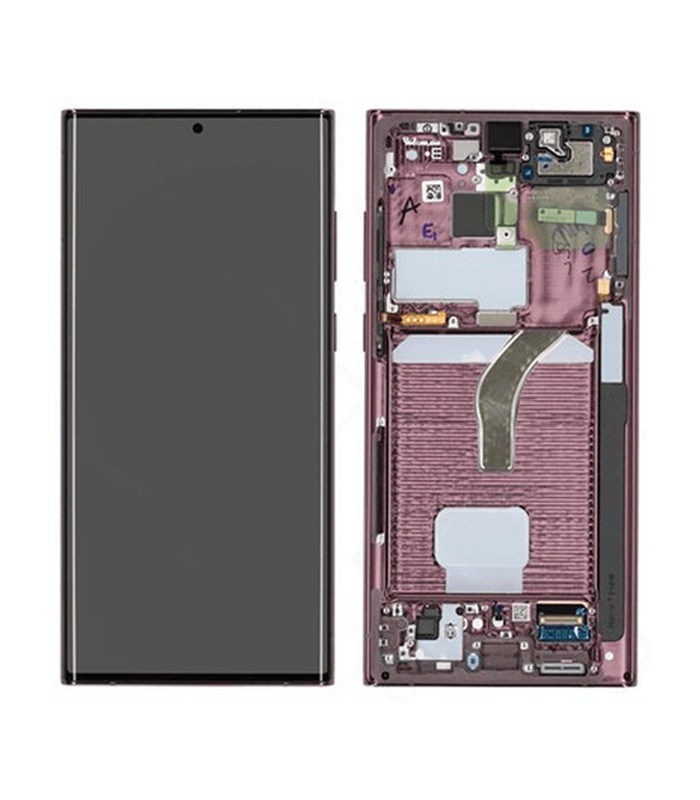 LCD Display Service Pack Galaxy S22 Ultra S908B GH82-27489B - Burgundy