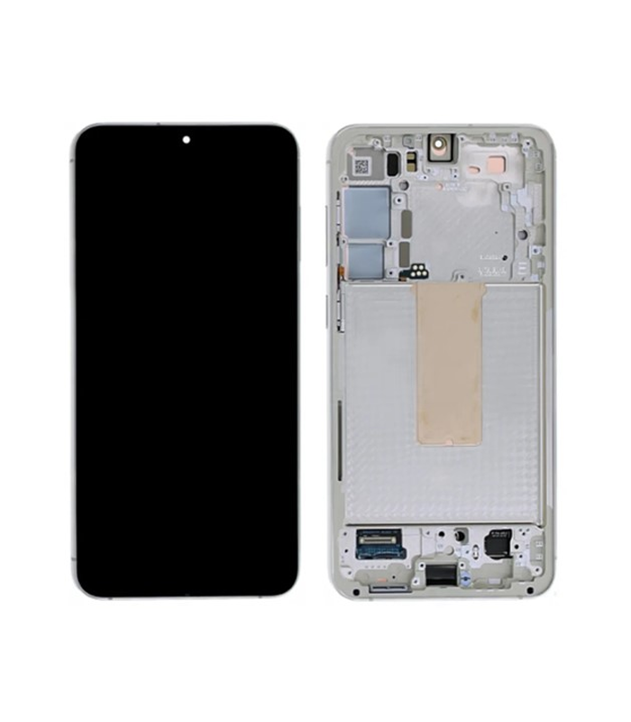 LCD Display Service Pack Galaxy S23 G911 with Frame GH82-30480B - Cream Beige