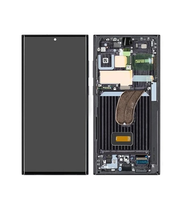 LCD Display Service Pack Galaxy S23 Ultra G918 with Frame GH82-30465A - Zwart