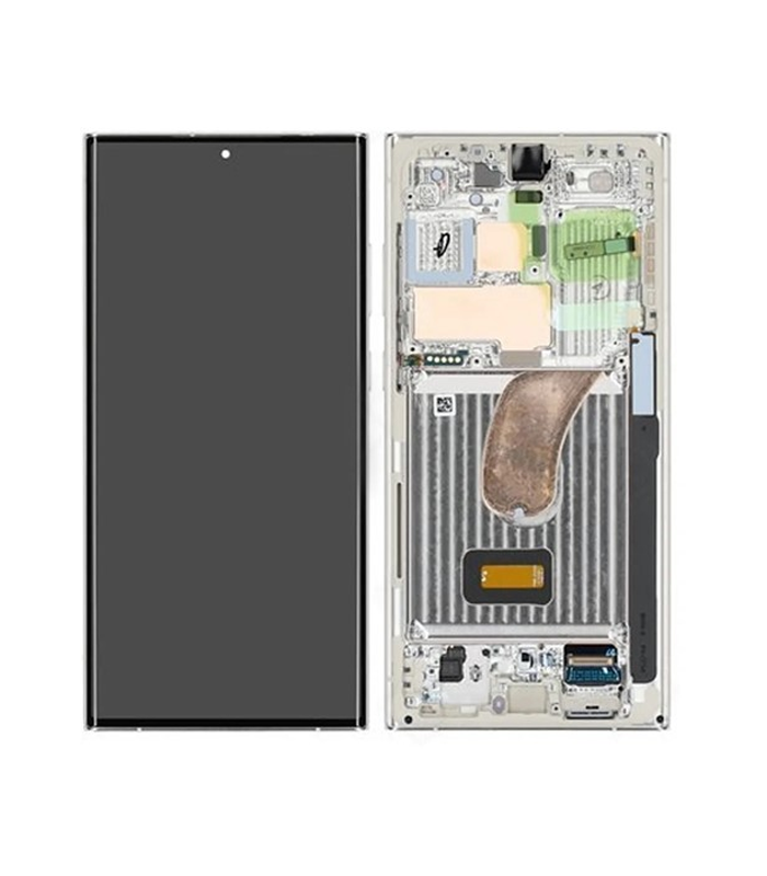 LCD Display Service Pack Galaxy S23 Ultra G918 with Frame GH82-30465B - Cream Beige