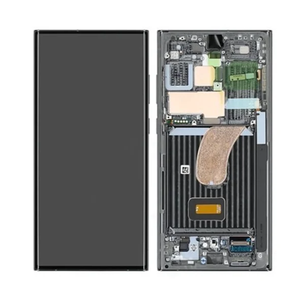 LCD Display Service Pack Galaxy S23 Ultra G918 with Frame GH82-30465E - Graphite (Grijs)