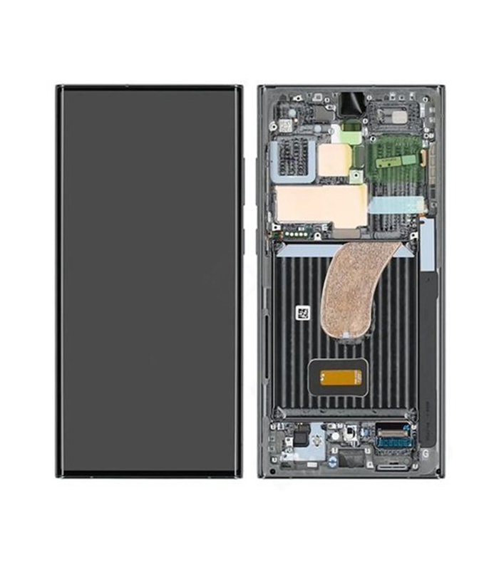 LCD Display Service Pack Galaxy S23 Ultra G918 with Frame GH82-30465E - Graphite (Grijs)