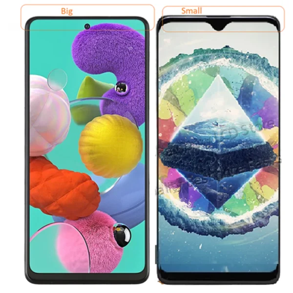 Galaxy A51 A515 OLED LCD Display with Frame (Full Size LCD) - Zwart
