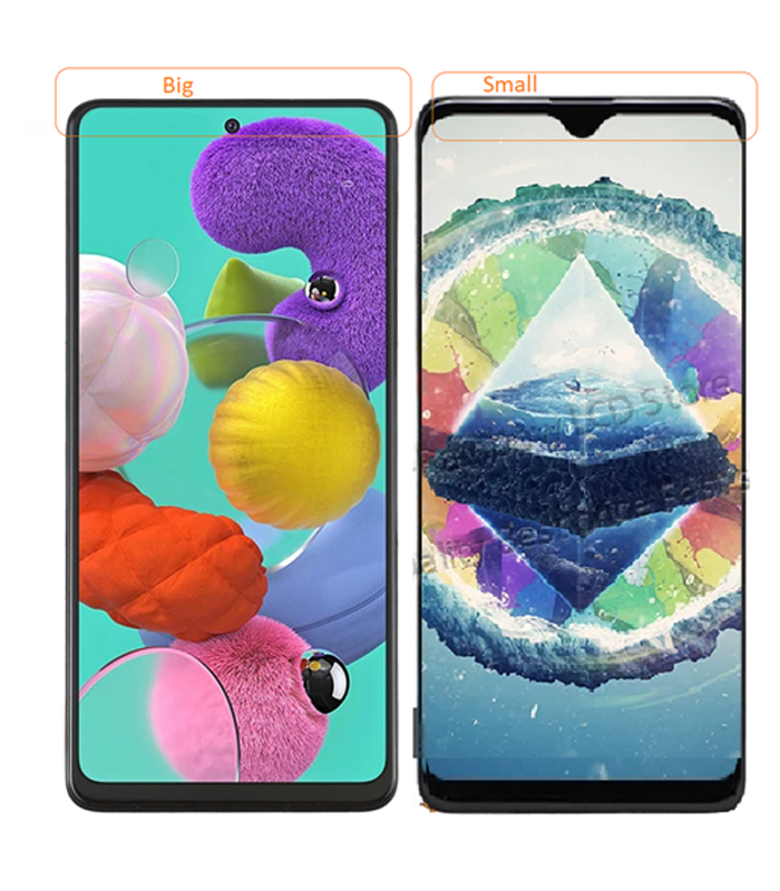 Galaxy A51 A515 OLED LCD Display with Frame (Full Size LCD) - Zwart