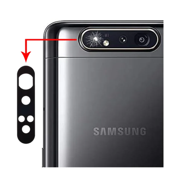 Galaxy A80 - Camera Lens w Cover - Zwart