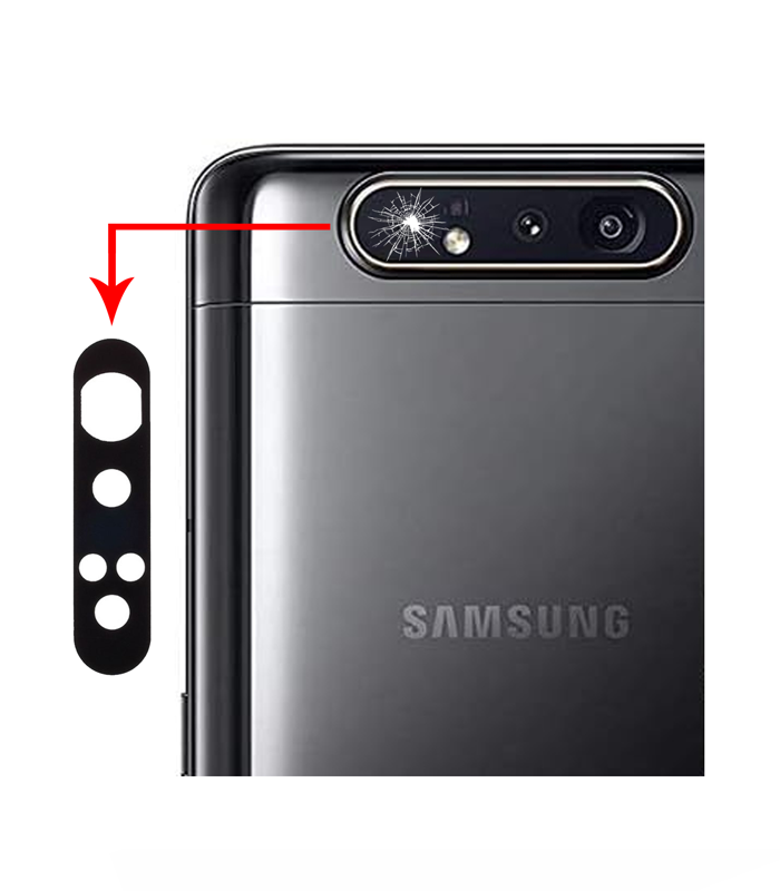 Galaxy A80 - Camera Lens w Cover - Zwart