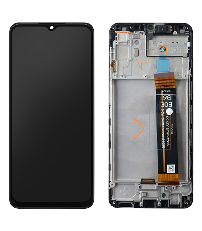 LCD Display Galaxy A23 5G A236 with Frame New ORG - Zwart