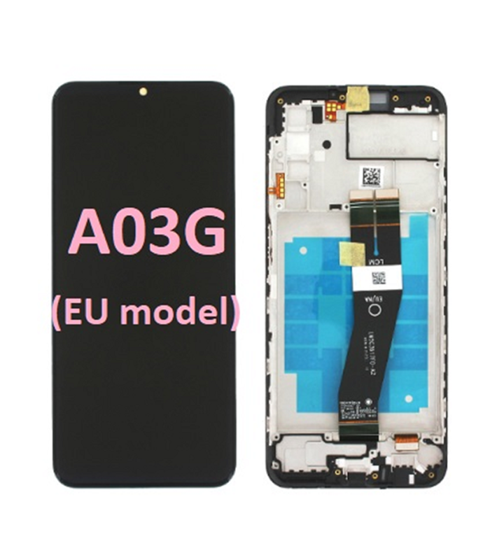 LCD Display Service Pack Galaxy A03 A035G (EU) with Frame GH81-21626A - Zwart