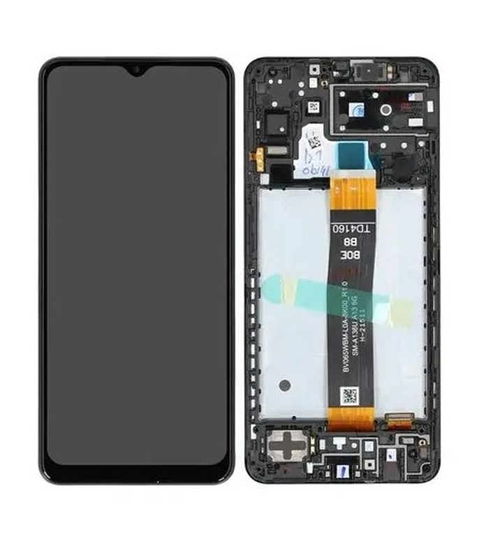 LCD Display Service Pack Galaxy A13 5G (A136) with Frame GH82-29077A - Zwart