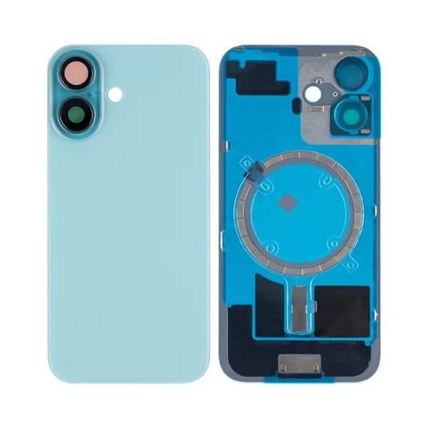 iPhone 16 Plus Back Glass with Logo + Frame + MagSafe magnet (no NFC Flex) - Teal