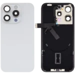 For Apple iPhone 15 Pro Back Glass With Logo And Frame With NFC Flex White Titanium