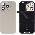 For Apple iPhone 15 Pro Back Glass With Logo And Frame With NFC Flex Natural Titanium