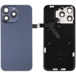For Apple iPhone 15 Pro Max Back Glass With Logo And Frame With NFC Flex Blue Titanium