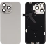 For Apple iPhone 15 Pro Max Back Glass with Logo And Frame With NFC Flex Natural Titanium