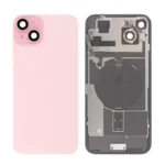 For Apple iPhone 15 Back Glass With Logo And Frame With NFC Flex Pink
