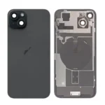 For Apple iPhone 15 Back Glass With Logo And Frame With NFC Flex Black
