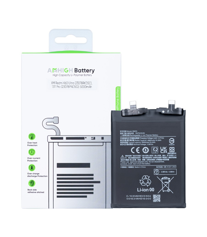 Xiaomi Redmi K60 Ultra (23078RKD5C), 13T Pro (23078PND5G) Battery BM5S - 5000 mAh (AMHigh Premium)