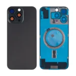 For iPhone 16 Pro Max Back Glass with Logo + Frame and MagSafe magnet Without NFC Flex - Black Titanium