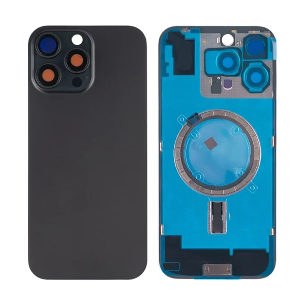 iPhone 16 Pro Max Back Glass with Logo + Frame + MagSafe magnet (No NFC Flex) - Black Titanium