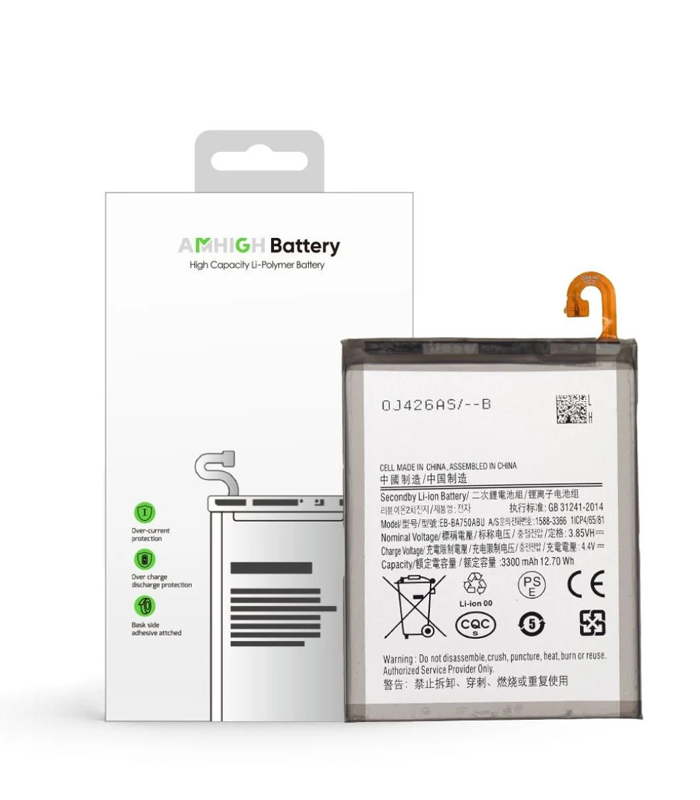 For Samsung Galaxy A7 2018 (SM-A750F) A10 (SM-A105F) M10 (SM-M105F) Battery 3300 mAh EB-BA750ABU (AMHigh Premium)