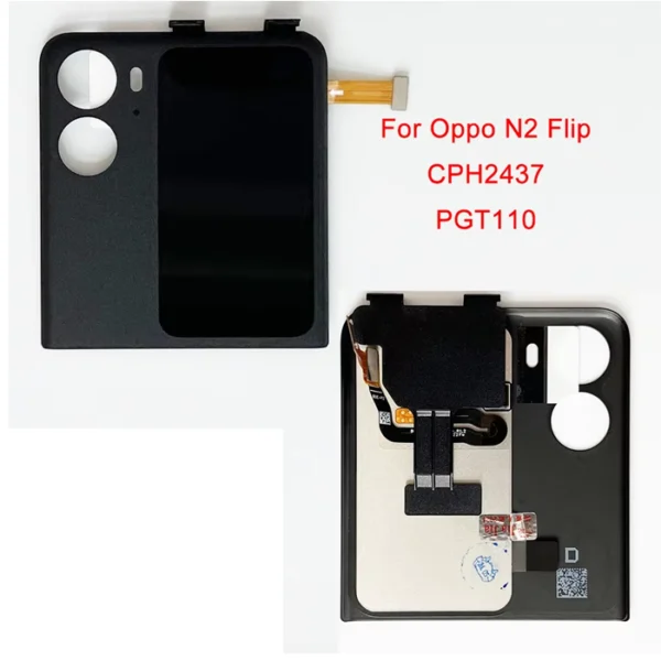 Oppo Find N2 Flip (CPH2437) Sub Display And Top Back Cover Astral Black Without Lens OEM