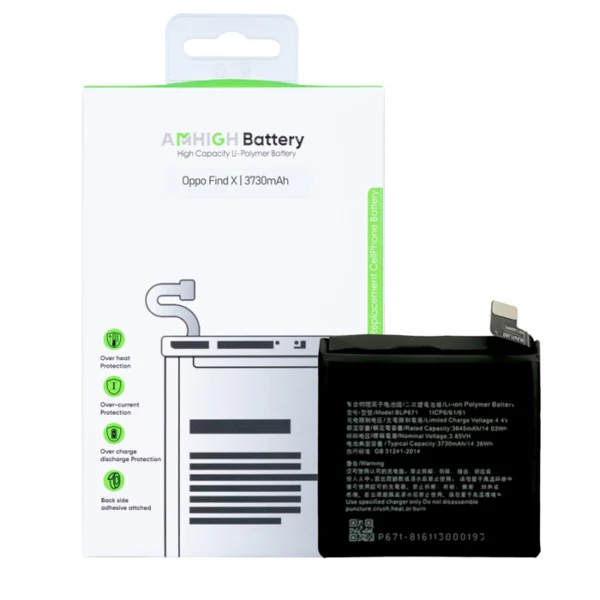 Oppo Find X (CPH1871) Battery BLP671 - 3730mAh (AMHigh Premium)
