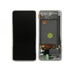 Samsung Galaxy Note 10 Lite LCD Display With Frame Aura Glow Silver Service Pack