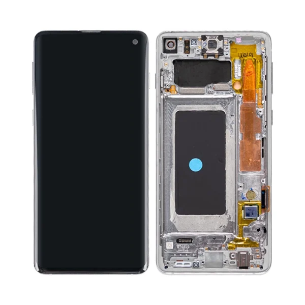 Samsung Galaxy S10 LCD Display With Frame Pulled - Prism White