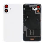 For Apple iPhone 16 Back Glass with Logo and Frame With NFC Flex White