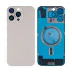 For iPhone 16 Pro Max Back Glass with Logo + Frame And MagSafe magnet Without NFC Flex - Natural Titanium