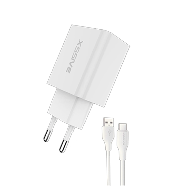 Xssive 18W QC Quick Charger & USB-C Cable XSS-AC61W2IN1 - Wit