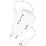 Xssive 20W PD GAN Fast Charger with Retractable 8-Pin Cable XSS-AC78L