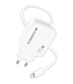 Xssive 20W PD GAN Fast Charger with Retractable 8-Pin Cable XSS-AC78L