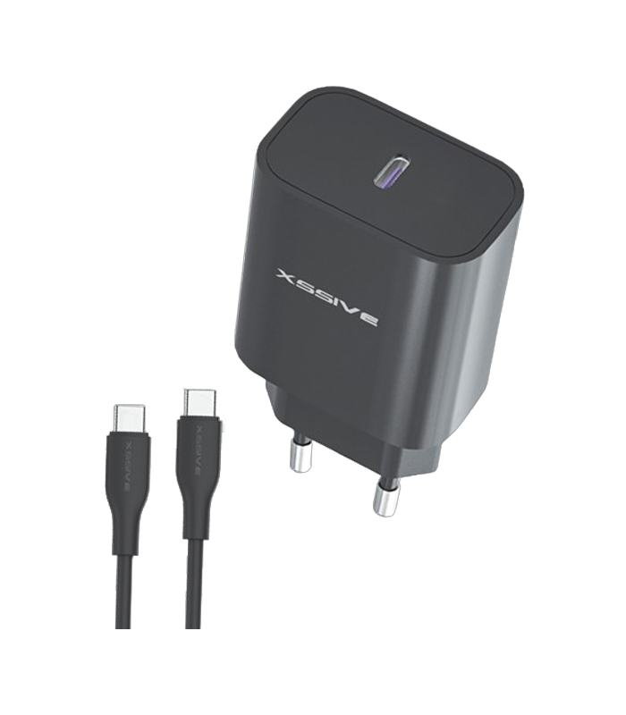 Xssive 25W PD3.0 Super Fast Charger with C-C Cable XSS-AC66NB - Zwart