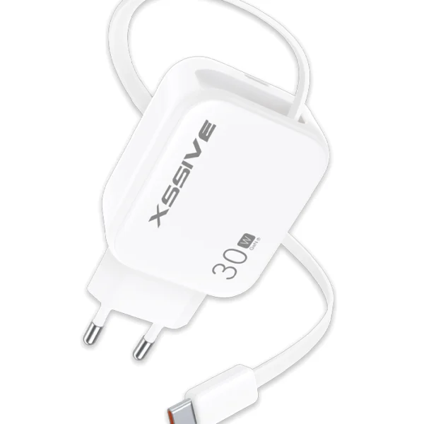 Xssive 30W PD Fast Charger with Retractable USB-C Cable XSS-AC79 - Wit