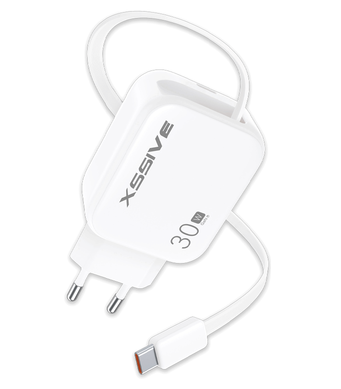 Xssive 30W PD Fast Charger with Retractable USB-C Cable XSS-AC79 - Wit