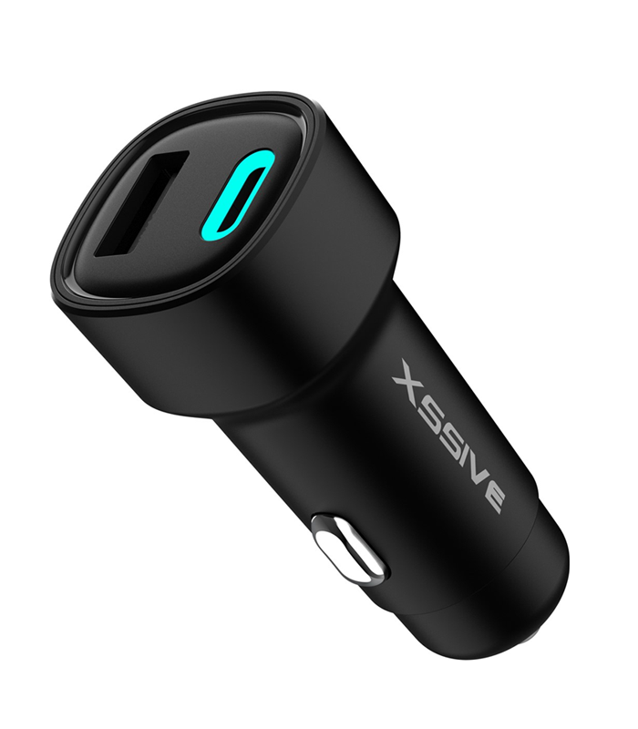 Xssive 48W PD+QC3.0 Fast Car Charger XSS-CC40 - Zwart