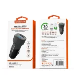 Xssive 48W PD+QC3.0 Fast Car Charger XSS-CC40 - Zwart