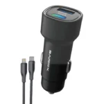 Xssive 48W PD+QC3.0 Fast Car Charger with Type-C to 8 Pin Cable XSS-CC40L - Zwart