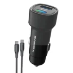 Xssive 48W QC3.0 Fast Car Charger with C-C Cable XSS-CC40C - Zwart