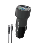 Xssive 48W QC3.0 Fast Car Charger with C-C Cable XSS-CC40C - Zwart