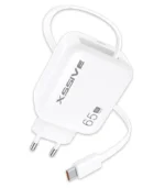 Xssive 65W PD Fast Charger with Retractable USB-Cable- XSS-AC80