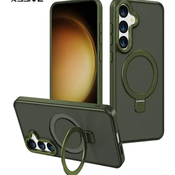 Xssive Back Case voor Magsafe with Stand Galaxy S24 Ultra - Groen