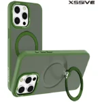 Xssive Back Case voor Magsafe with Stand iPhone 15 Pro Max - Groen