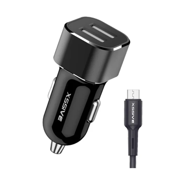 Xssive C29N Duo Car Charger + Micro Cable 2.4A - Zwart