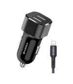 Xssive C29N Duo Car Charger + USB for iPhone 2.4A - Zwart