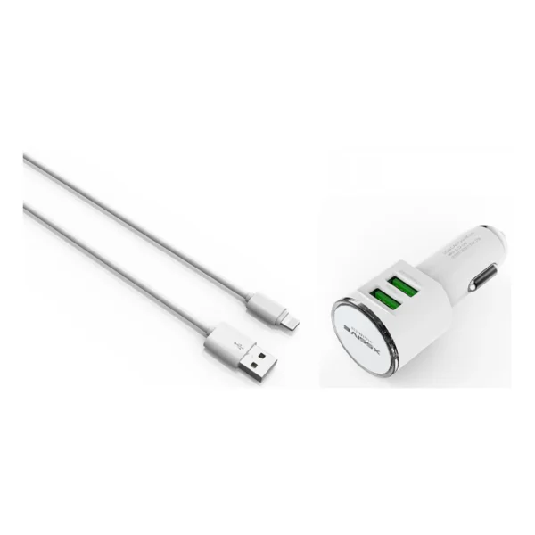 Xssive Duo Car Charger+Cable for iPhone DL-C29 - Wit