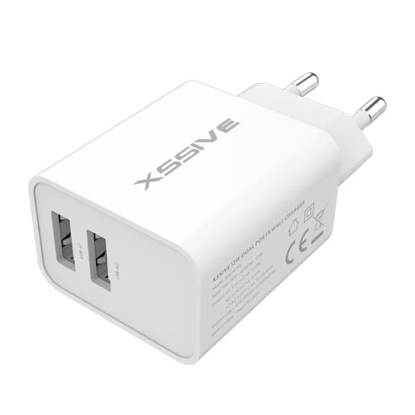 Xssive Duo USB Charger+Cable Micro 2.1A XSS-AC54-M - Wit