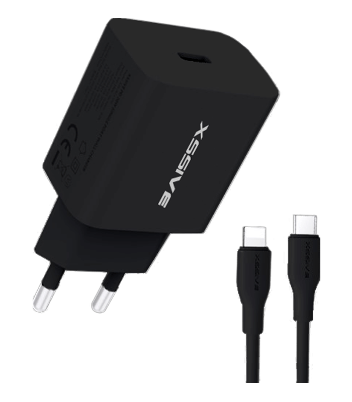 Xssive PD 20W Quick Charger+C-iPhone XSS-AC65NB CL - Zwart